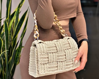 Patrón de bolso de crochet en PDF / Tutorial de bolso cruzado de crochet DIY / Patrón de bolso de crochet moderno / Bolso Barcelona