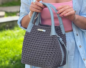 Modello per borsa a tracolla / Modello per borsa all'uncinetto / Tutorial per borsetta strutturata all'uncinetto / Borsa all'uncinetto fai da te in PDF / Modello per borsa Naomi