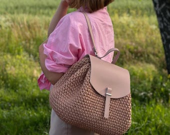 Rucksack Häkelanleitung | Strukturierte Rucksack Anleitung | DIY Rucksack PDF häkeln | Moderne Häkeltasche Muster | Lissabon Rucksack