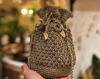 Crochet bag patterns | Mini crochet bag pattern | Drawstring bag pattern | Evening bag crochet | Pouch bag pattern | Holiday bag DIY