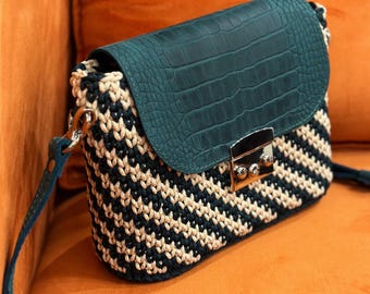 Crochet bag pattern | Crossbody bag pattern | Crochet purse pdf | DIY crochet handbag | Cotton cord bag | Easy crochet project tutorial