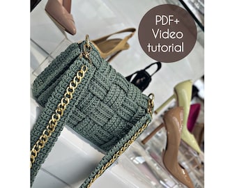 Crossbody bag pattern Crochet bag pattern Crochet purse pattern Bag pdf pattern Knitting bag pattern Knitting project bag pattern tutorial