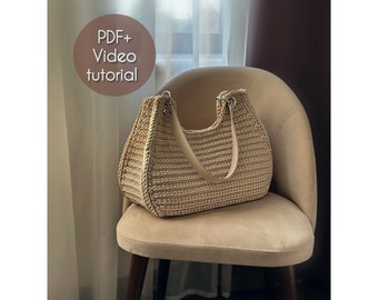 Crochet bag pattern Crossbody bag pattern Crochet purse pattern Bag pdf pattern Knitting bag pattern Knitting project bag pattern tutorial