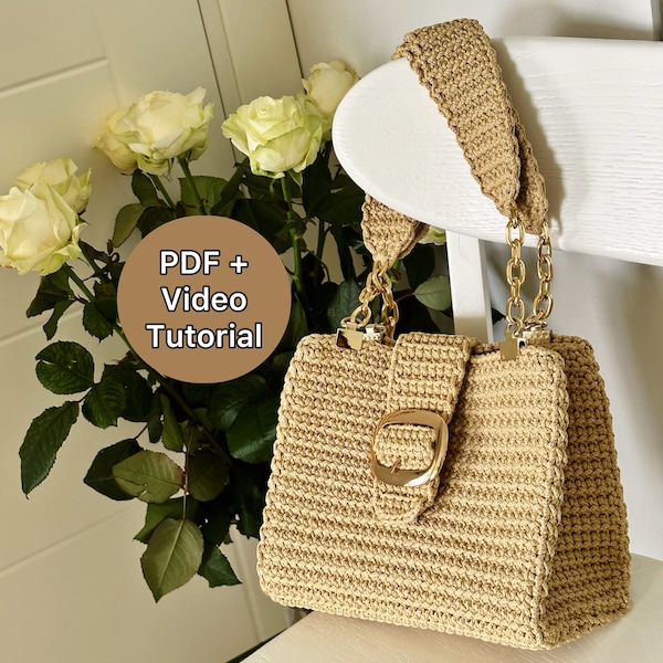 Crossbody bag pattern Crochet bag pattern Crochet purse pattern Bag pdf pattern Knitting bag pattern Knitting project bag pattern tutorial