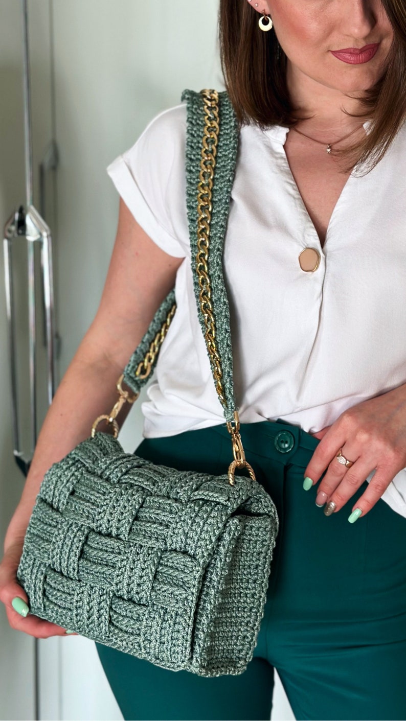 Crossbody bag pattern Crochet bag pattern Crochet purse pattern Bag pdf pattern Knitting bag pattern Knitting project bag pattern tutorial image 2