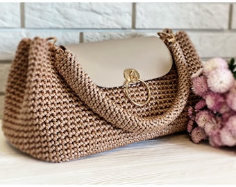 Crochet bag pattern Crossbody bag pattern Crochet purse pattern Bag pdf pattern Knitting bag pattern Knitting project bag pattern tutorial