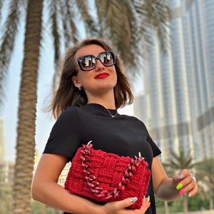 Crossbody bag pattern Crochet bag pattern Crochet purse pattern Bag pdf pattern Knitting bag pattern Knitting project bag pattern tutorial image 14