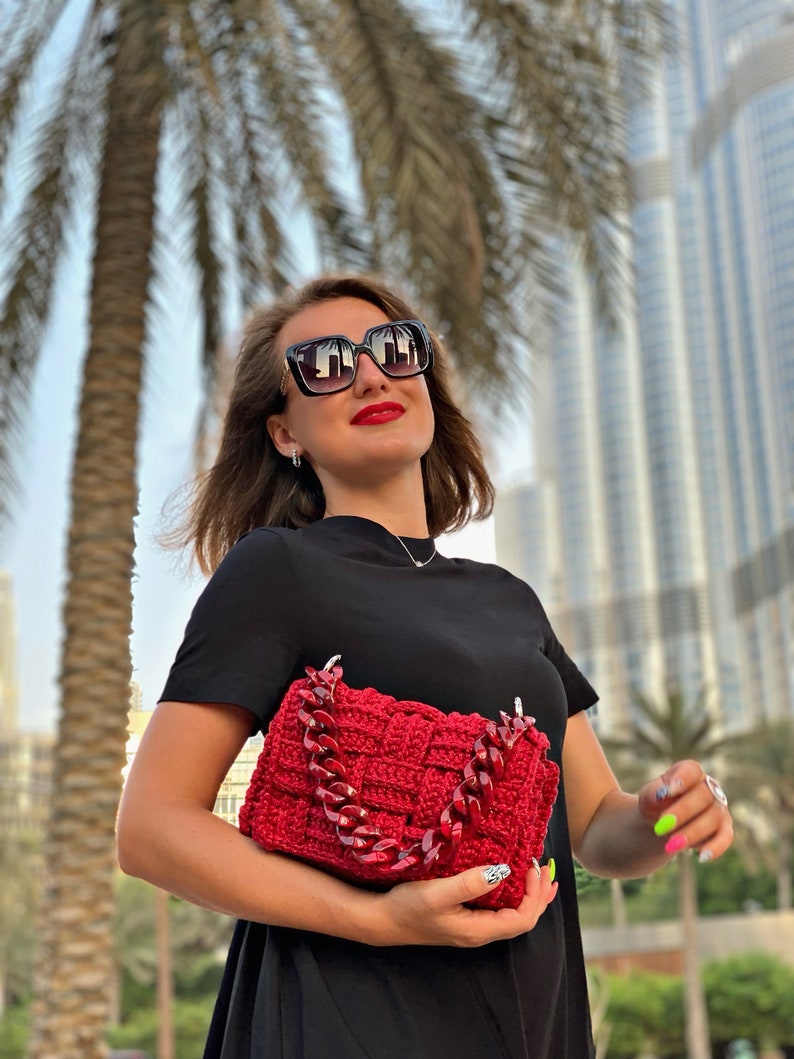 Crossbody bag pattern Crochet bag pattern Crochet purse pattern Bag pdf pattern Knitting bag pattern Knitting project bag pattern tutorial image 14
