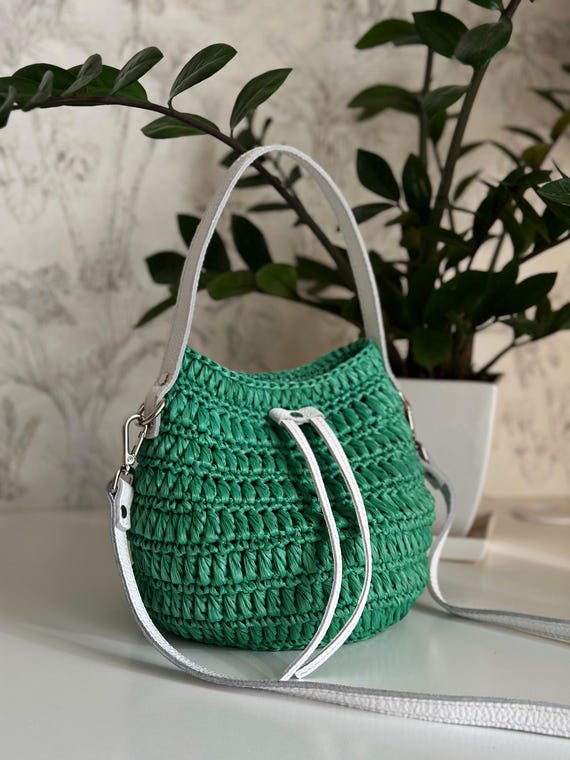 Rafia Natural Como Hacer Bolsos De Rafia A Ganchillo Tutorial De