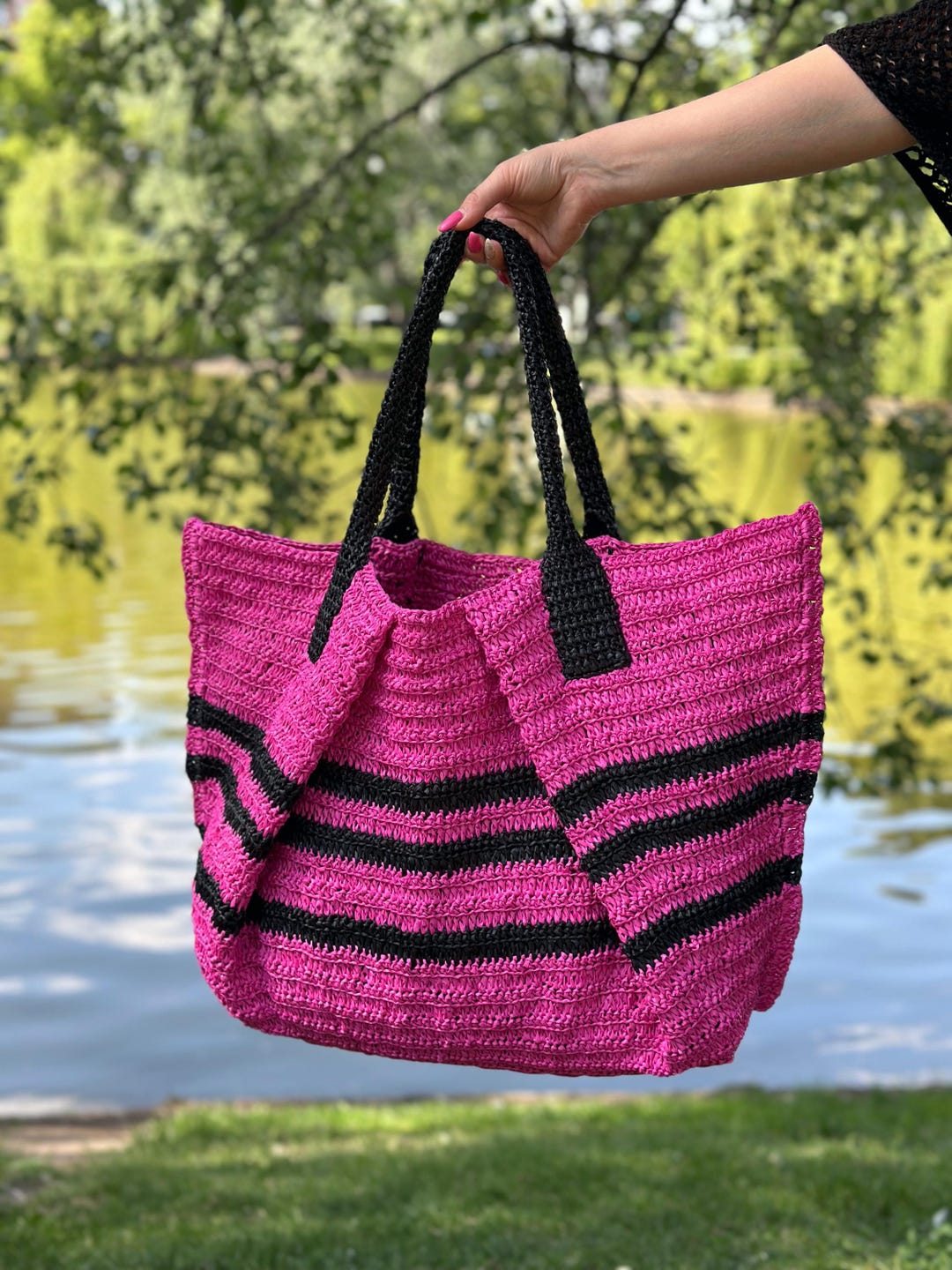 Large Raffa Bag Pattern Raffia Tote Bag Pattern | Oversize Crochet Shopper Tutorial | DIY ...