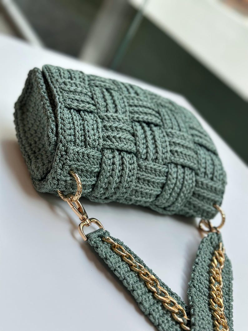 Crossbody bag pattern Crochet bag pattern Crochet purse pattern Bag pdf pattern Knitting bag pattern Knitting project bag pattern tutorial image 16