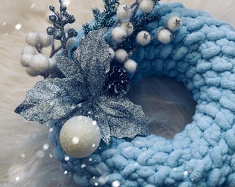 Haakpatroon, patroon kerstkrans, rustieke kerstkrans, vakantiedecor, gehaakte knuffel, kerstornament, amigurumipatroon