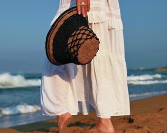 Patrón de gorro de rafia / Patrón de gorro de cubo a crochet / Tutorial de gorro de rafia de verano / Patrón PDF de gorro de playa / Gorro Piña Colada