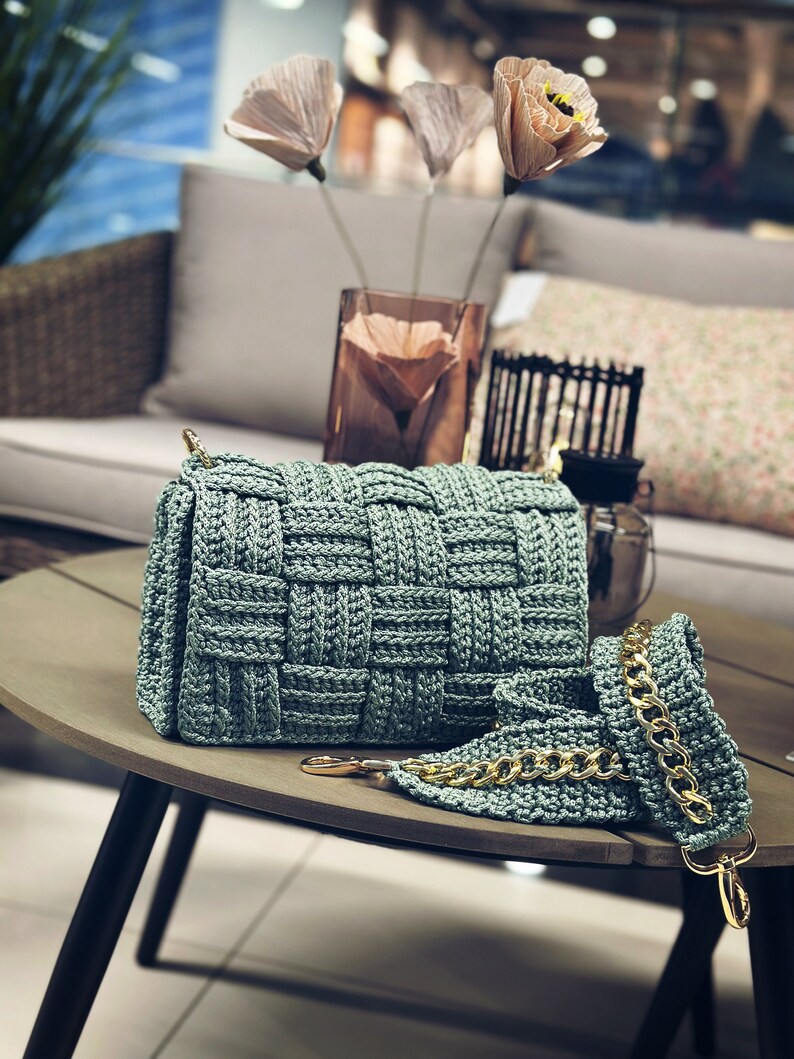 Crossbody bag pattern Crochet bag pattern Crochet purse pattern Bag pdf pattern Knitting bag pattern Knitting project bag pattern tutorial image 12