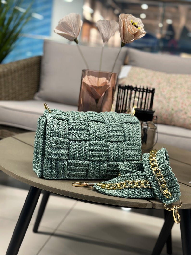 Crossbody bag pattern Crochet bag pattern Crochet purse pattern Bag pdf pattern Knitting bag pattern Knitting project bag pattern tutorial image 18