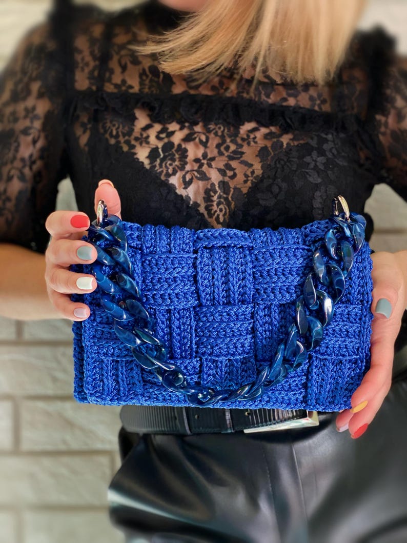 Crossbody bag pattern Crochet bag pattern Crochet purse pattern Bag pdf pattern Knitting bag pattern Knitting project bag pattern tutorial image 17
