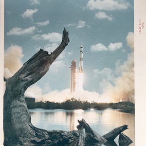 Vintage Nasa Fotografia Stampa cromogenica Apollo 16 Luna Saturno 511 Lancio Kennedy Space Center Decollo Astronauta Giovane Duca Mattingly