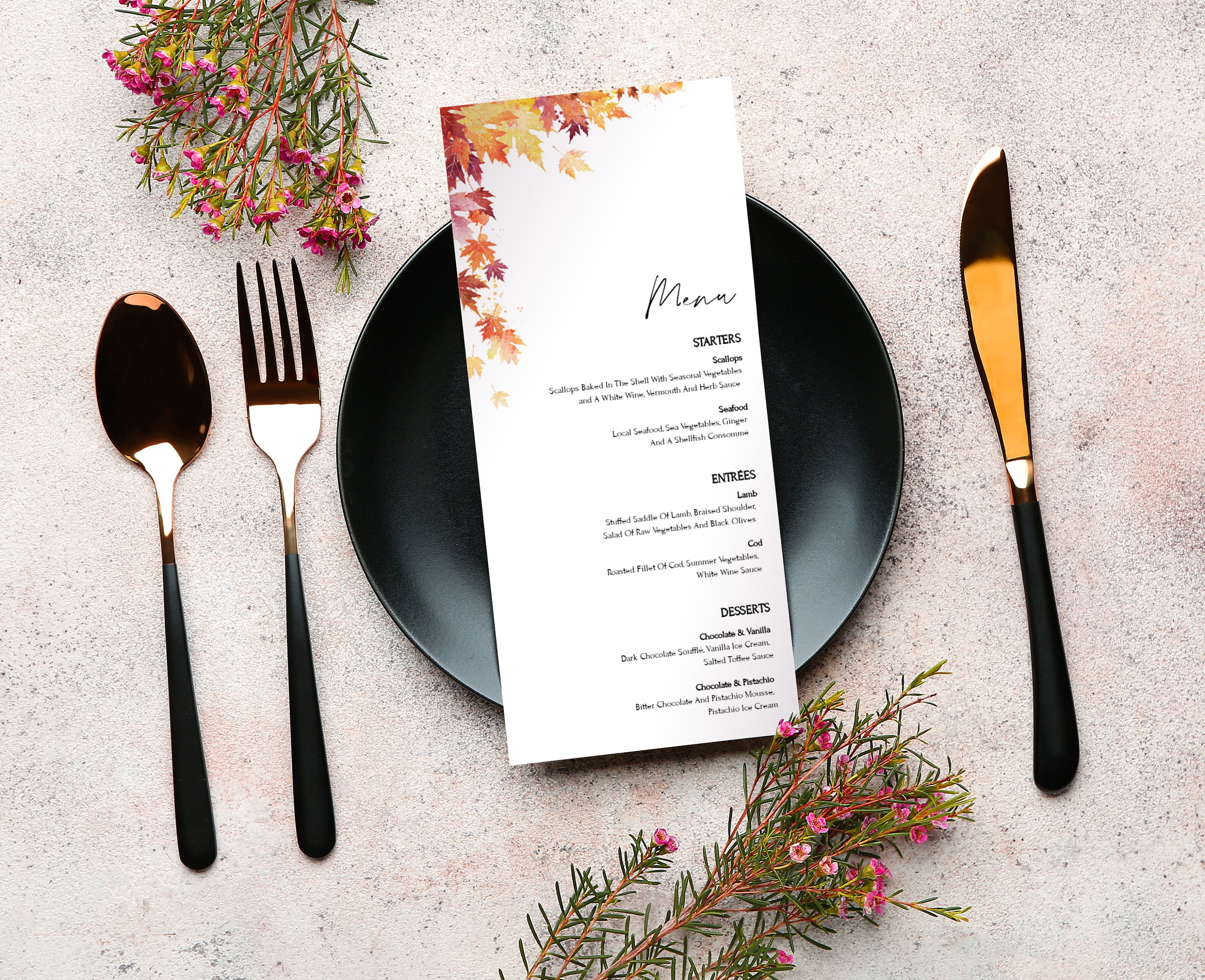 autumn menu template