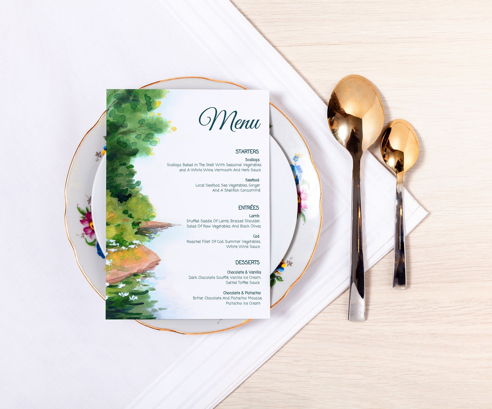 Custom Forest Menu Template Printable WOODLAND DINNER MENU Etsy