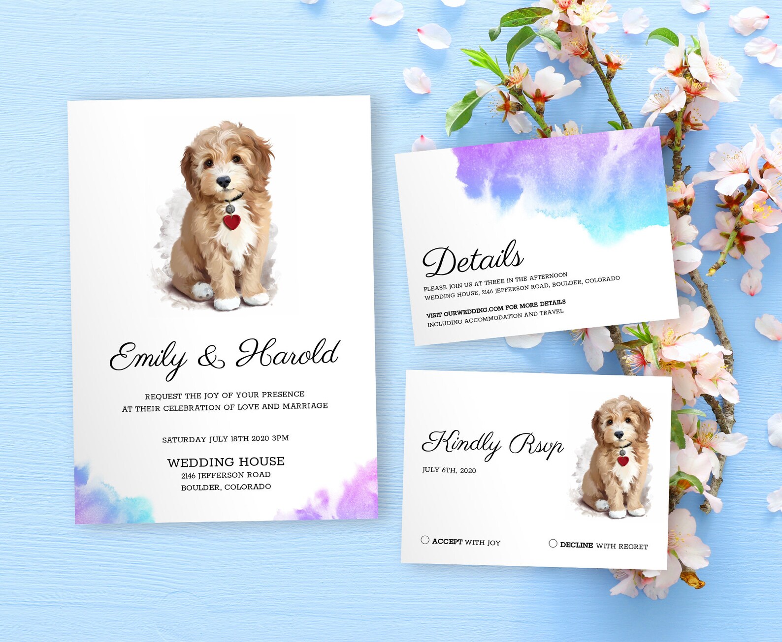 PRINTABLE DOG WEDDING Invite Editable Wedding Invitation - Etsy