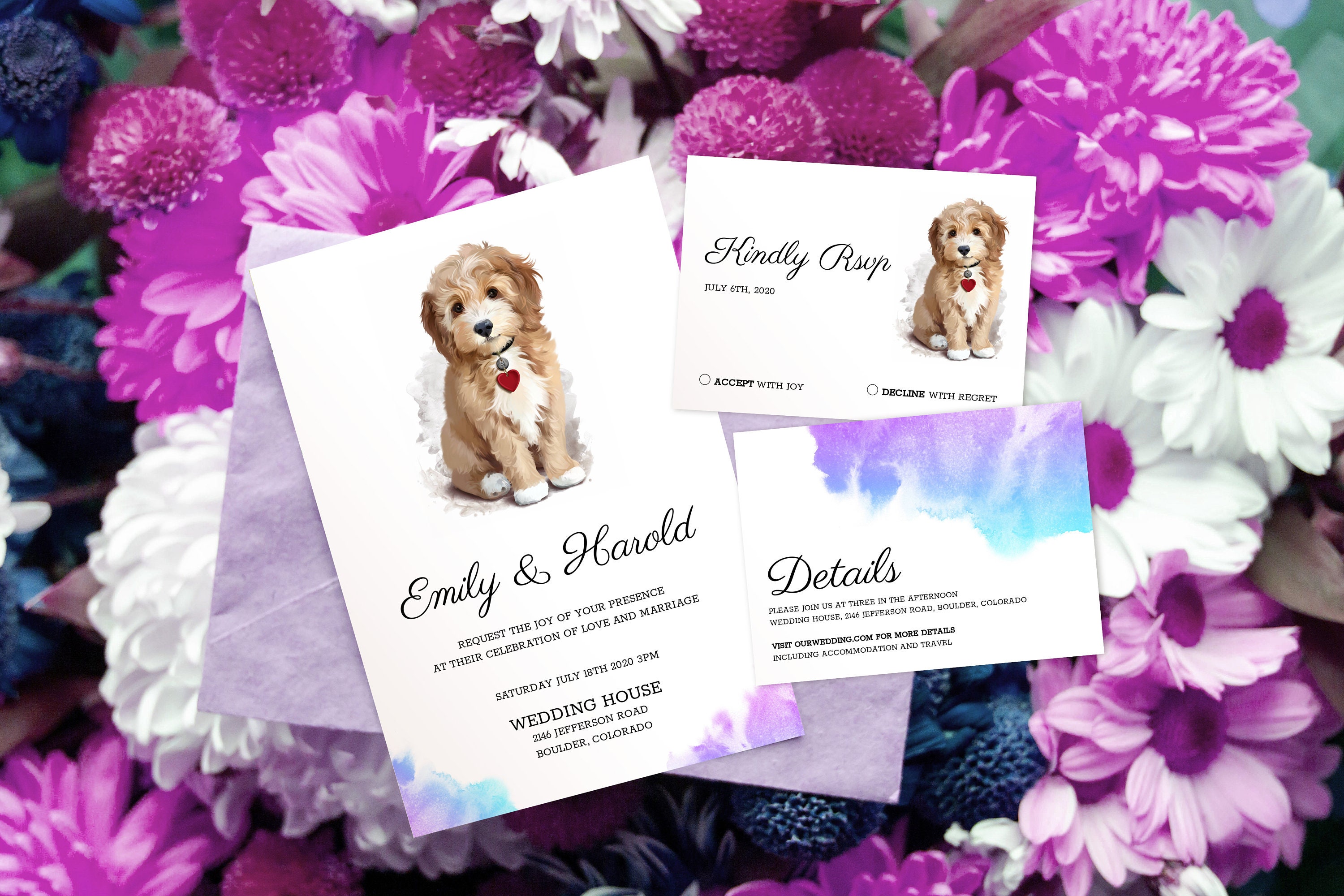 PRINTABLE DOG WEDDING Invite Editable Wedding Invitation - Etsy UK
