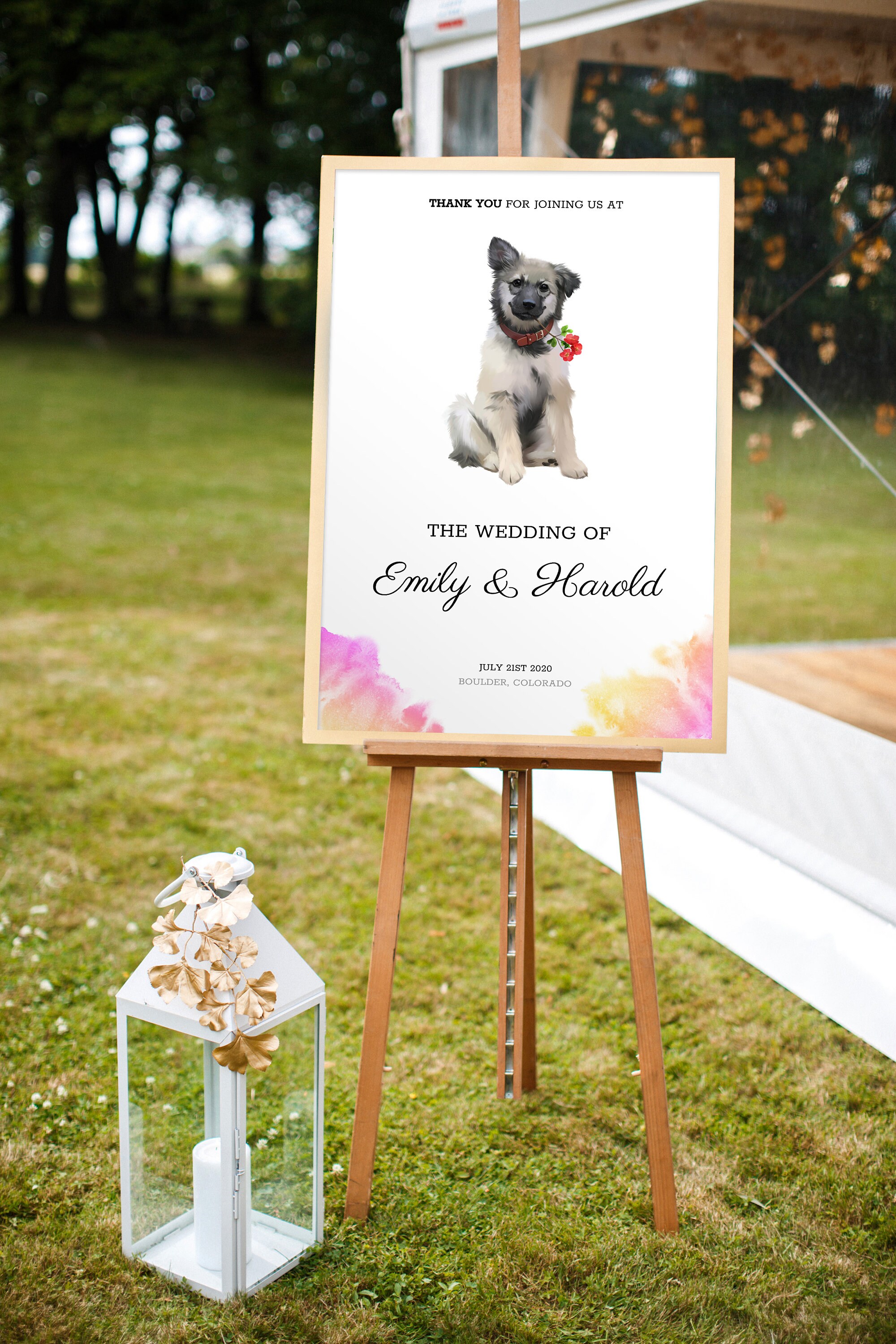 Puppy Wedding Sign Personalized DOG WEDDING SIGN Editable - Etsy 日本