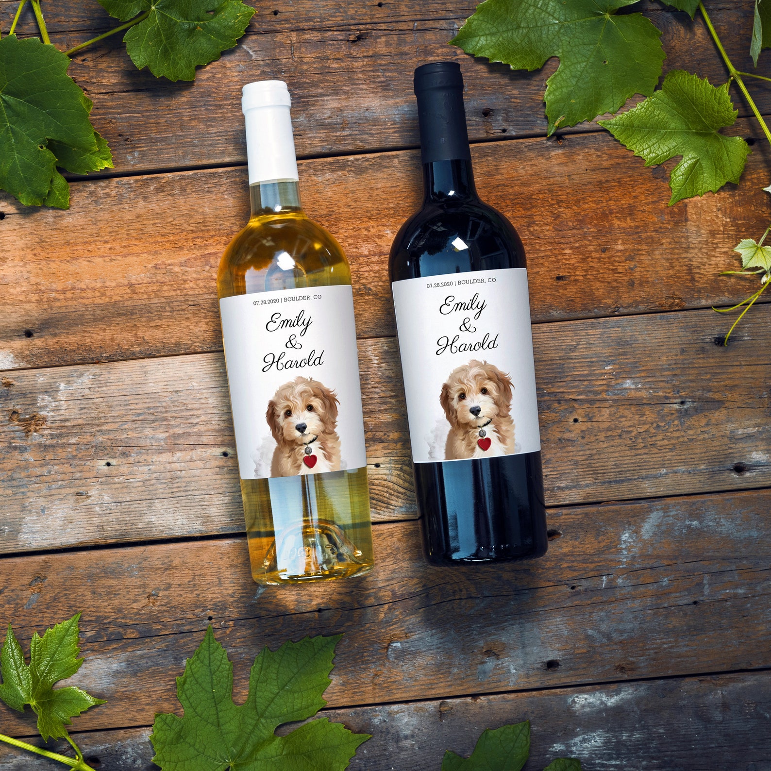 Printable Dog Wine Label EDITABLE PERSONALIZED Wine Favor Etsy