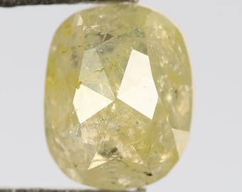 Diamante natural suelto de talla rosa elegante, talla brillante, 0,78 ct, 5,9 x 4,7 x 3,3 mm, color amarillo claro, forma ovalada, R631