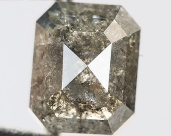 0.93 Ct, 6.0 X 4.8 X 2.7 MM, Emerald Shape Black Color Natural Loose Beautiful Diamond, Quality Diamond, Fancy Diamond Jewelry, Gifts, R1222