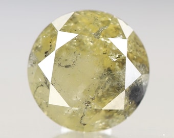 Diamante natural suelto de 1,19 ct, 6,1 x 4,6 mm, talla brillante redonda, color verde, hermoso diamante facetado, joyería de diamantes de fantasía, R1562