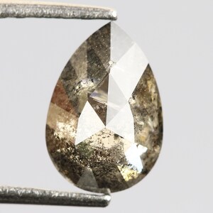 0.71 Ct, 7.2 X 4.9 X 2.5 MM, Pear Shape Salt And Pepper Color Natural Loose Beautiful Diamond, Real Conflict Free Diamond, Birthstone, R718
