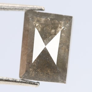 1,27 Ct, 7,4 X 5,2 X 3,1 MM, Rechteckform Graue Farbe Natürlicher Loser Schöner Diamant, rustikaler Diamant, Fancy Diamant Schmuck, Geschenke, R1042