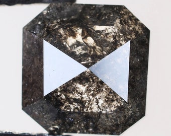 0.94 Ct, 5.9 X 5.7 X 2.5 MM, Emerald Shape Black Color Natural Loose Beautiful Diamond, Rustic Diamond, Polished Black Diamond Ring, R2961