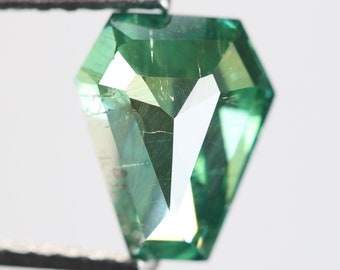 1.18 Ct, 7.5 X 6.2 X 3.4 MM, Coffin Shape Green Color Loose Beautiful Moissanite, Antique Moissanite, Fancy Loose Moissanite Jewelry, R2250
