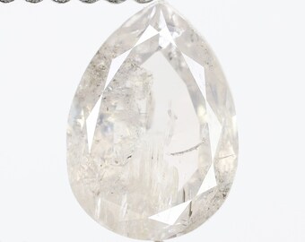 1.00カラットの天然ペアシェイプダイヤモンド、ミルキーな輝きのルース