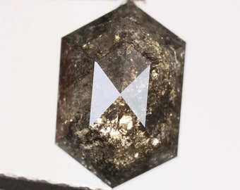 0.82 Ct, 7.1 X 4.6 X 2.8 MM Hexagon Shape Black Color Natural Loose Beautiful Diamond, Fancy Rustic Diamond, Real Diamond Jewelry, R2442