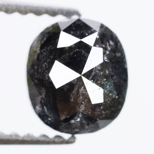 0.93 Ct, 6.2 X 5.5 X 3.1 MM, Natural Loose Oval Shape Fancy Black Color Faceted Diamond For Engagement Ring, Fine Diamond For Jewelry, R3441