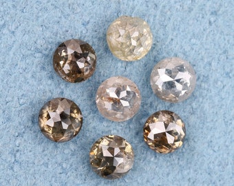 0.49 Ct, 2.5 X 1.7 MM, Round Shape Rose Cut White Champagne Color Natural Loose Beautiful Diamond, Fancy Color Diamond, Real Diamond, R313