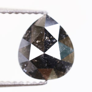 1.64 Ct, 8.1 X 7.0X 3.5 MM, Pear Shape Fancy Black Color Natural Loose Beautiful Polished Vintage Ring Diamond Gift For Bestfriend, R3646