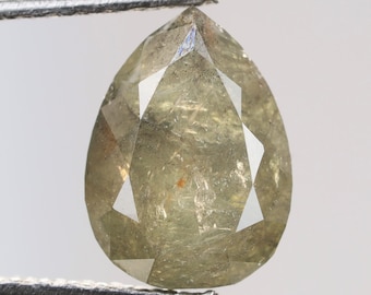 Diamante natural suelto de 1,37 ct, 8,0 x 5,9 x 4,0 mm, talla pera brillante, color verde, hermoso anillo rústico con diamante en forma de pera, R2502