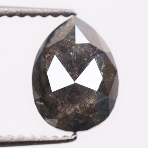 1.53 Ct, 8.2 X 6.2 X 3.5 MM, Natural Loose Black Color Pear Shape Beautiful Faceted Diamond For Wedding Jewelry, Crystal Diamond Ring, R3506