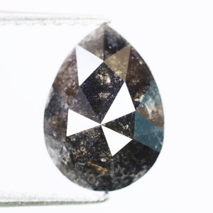 1.90 Ct, 9.9 X 7.1 X 3.6 MM, Natural Loose Pear Shape Black Color Beautiful Faceted Diamond, Polished Diamond Ring, Mine Cut Diamond, R3531