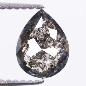 0.95 Ct, 7.8 X 6.0 X 2.9 MM, Natural Polished Black Color Pear Shape Beautiful Faceted Diamond For Anniversary Gifts, Antique Jewelry, R3525