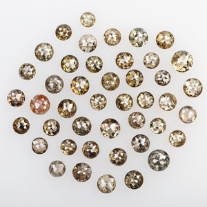 3.24 Ct, 3.2 X 1.7 MM, Round Shape Rose Cut Champagne Color Natural Loose Beautiful Diamond, Polished Diamond, Fancy Diamond Ring, R1424