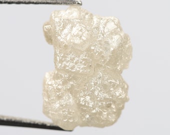 Diamante bruto natural solto, cor branca, 3,94 ct, 10,6 x 8,0 x 5,8 mm, diamante genuíno livre de conflitos, grande coleção, R941