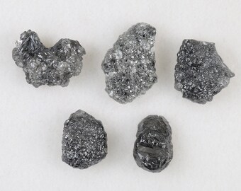 Diamante bruto natural solto, cor preta, 10,9 ct, 12,1 x 8,5 x 3,5 mm, diamante livre de conflitos, diamante verdadeiro, presente, R808