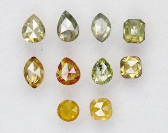 3.03 Ct, 5.2 X 3.7 X 2.1 MM, Mix Shape Green Orange Color Natural Loose Beautiful Diamond, Sparkling Diamond, Mine Diamond Ring, R1985