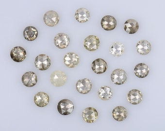 Diamante natural suelto de 0,81 ct, 2,1 x 0,8 mm, talla rosa redonda, con vetas de sal y pimienta, piedra de mina, diamante auténtico, R843.