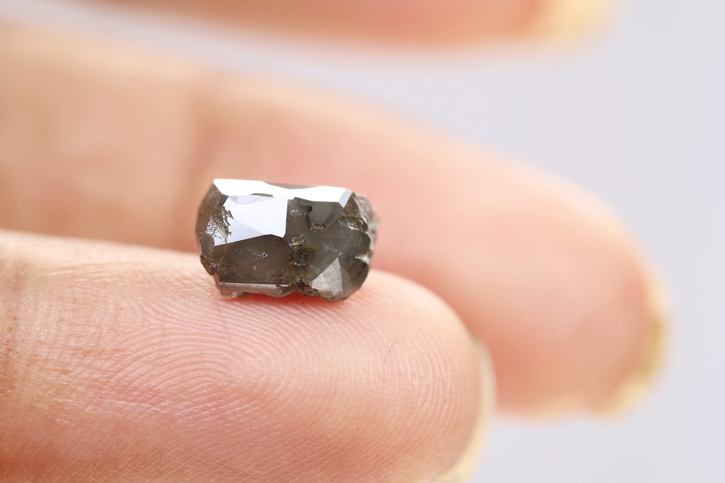 3.33 Ct, 9.6 X 6.5 X 5.3 MM, Dark Green Color Raw Uncut Polished