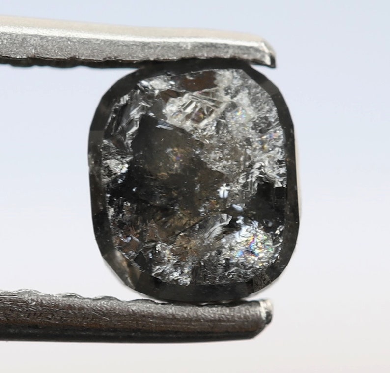 1.03 Ct Cushion Shape Fancy Black Color Natural Loose Beautiful Diamond 5.5 X 4.7 X 3.7 MM R243 Rings Wholesale Polished Loose Diamond